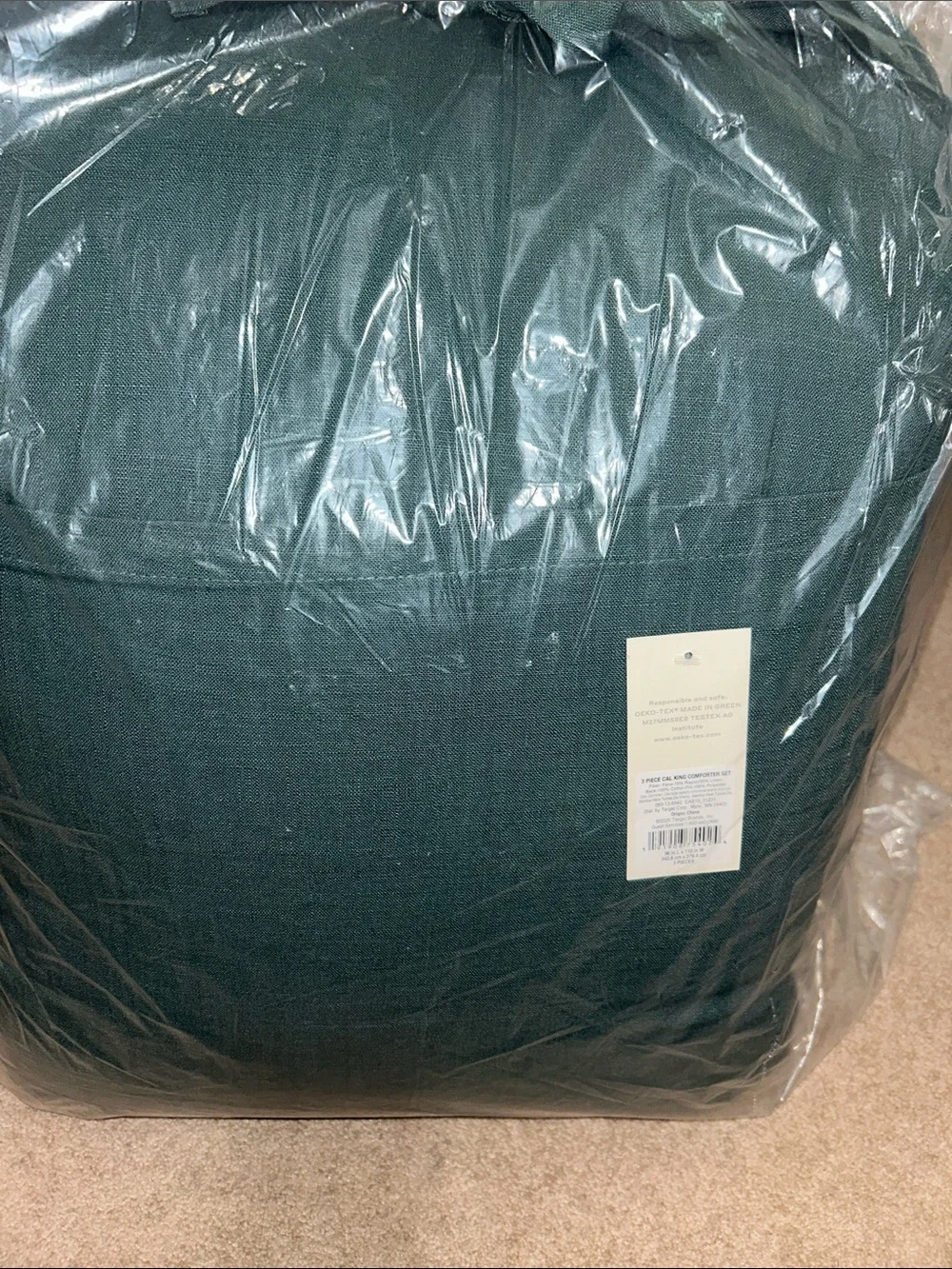 Casaluna King Dark Teal Heavyweight Linen Blend Comforter Set